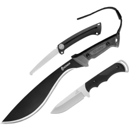 Gerber Pursuit knife set Kit - Gator Kukri Machete,Sliding Saw & Fixed Knife art.30-001258