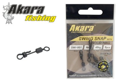 Swivel AKARA SWI-001 with clasp (№ 8, 25 kg, BL, pck. 6 pcs.) art.SWI-001-8F6